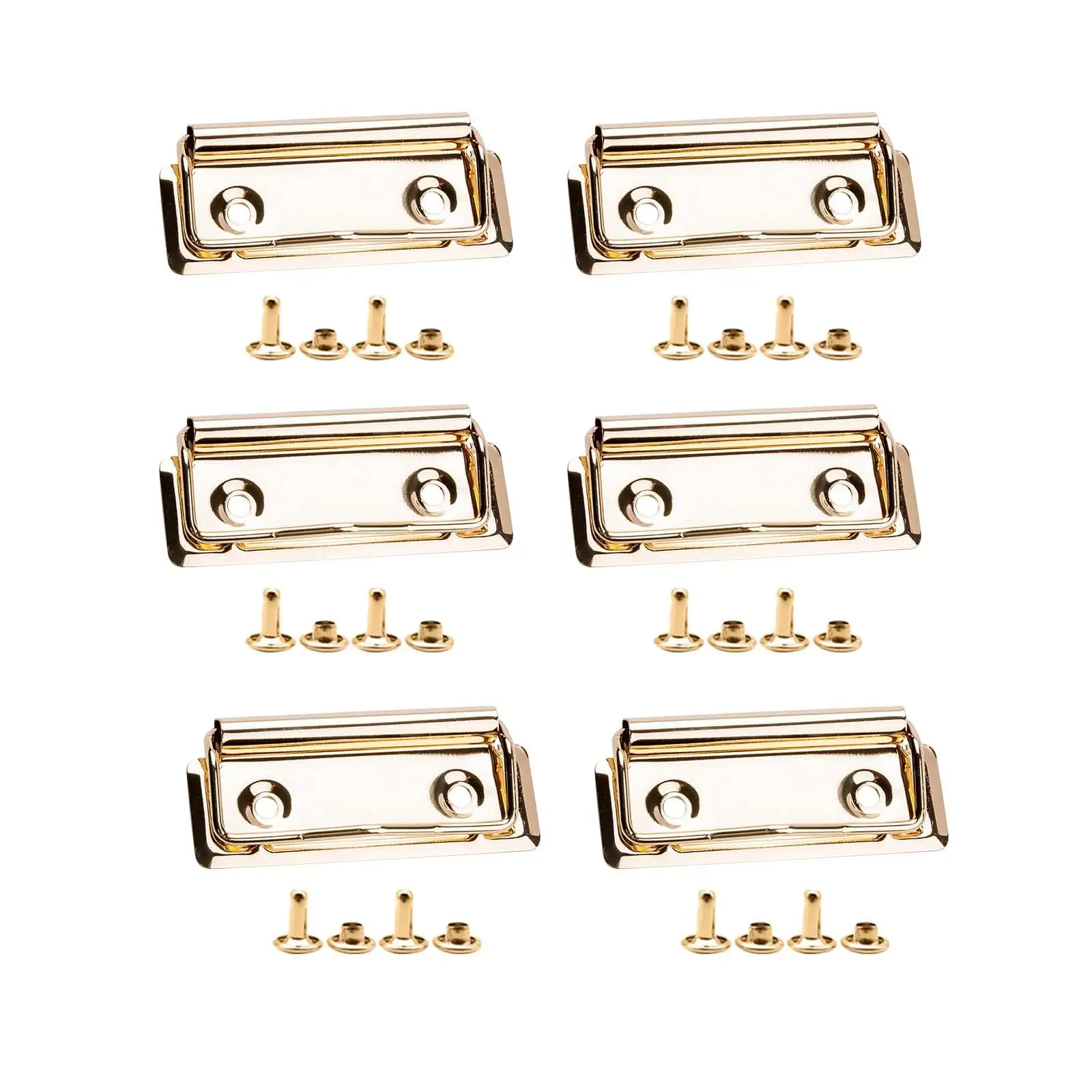 6x Mountable Clipboard Clips Heavy Duty Metal Document File Board Clips Stationery Plate Holder for Stationery Supplies Business