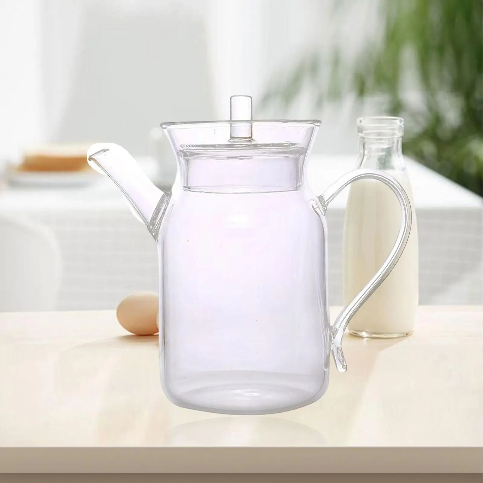 Glass Pitcher with Lid 350 Kettle Cold Tea Brewing Pitcher Milk for Bar