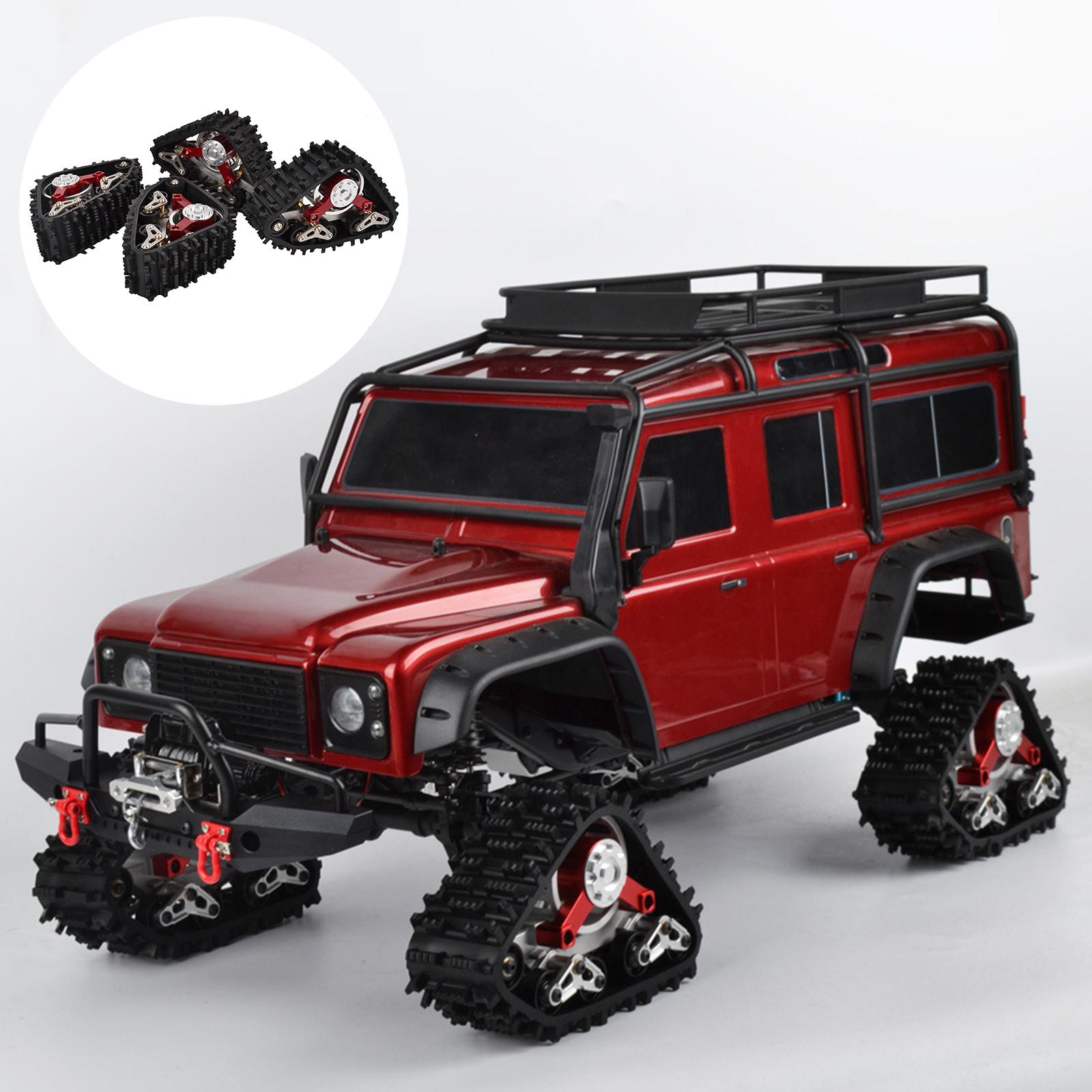 4 Pieces Metal Snow Track Tire for TRX4 Defender Bronco Ford RC Trucks Crawler DIY Modified