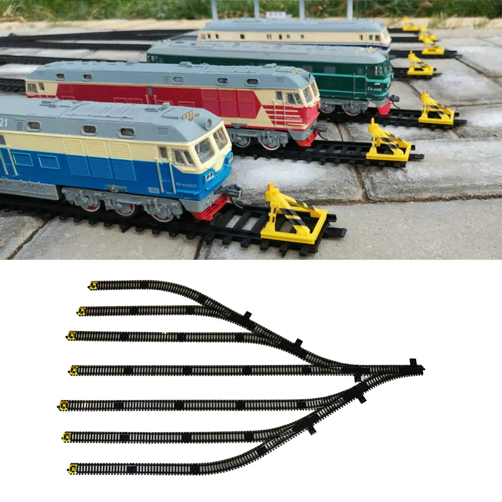 34Pcs Ho Scale Model Train Track 1/87 Scenary DIY Diorama Ho Gauge Track for Electric Trains Model Micro Landscape Fairy Garden
