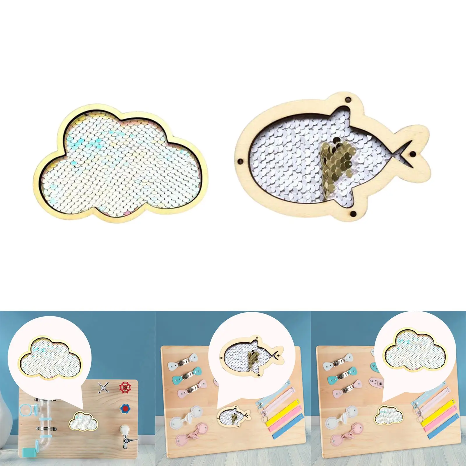 Children Busy Board Fish Sequins Material DIY Accessories for Party Favors