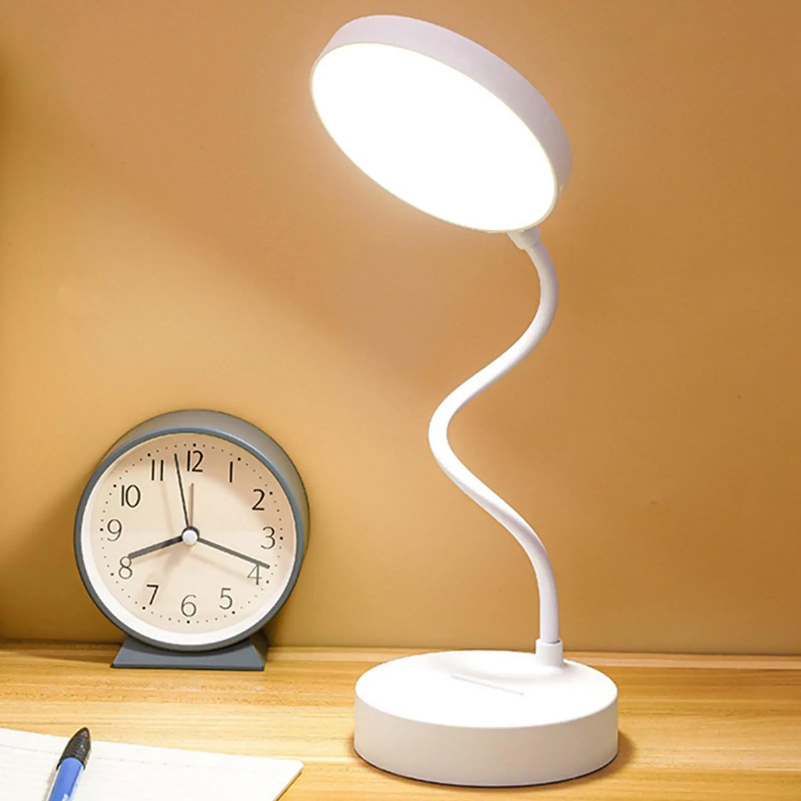 Portable Desk Lamp, Bedside Reading Lamp Eye Protection Flexible NightStand Lamp
