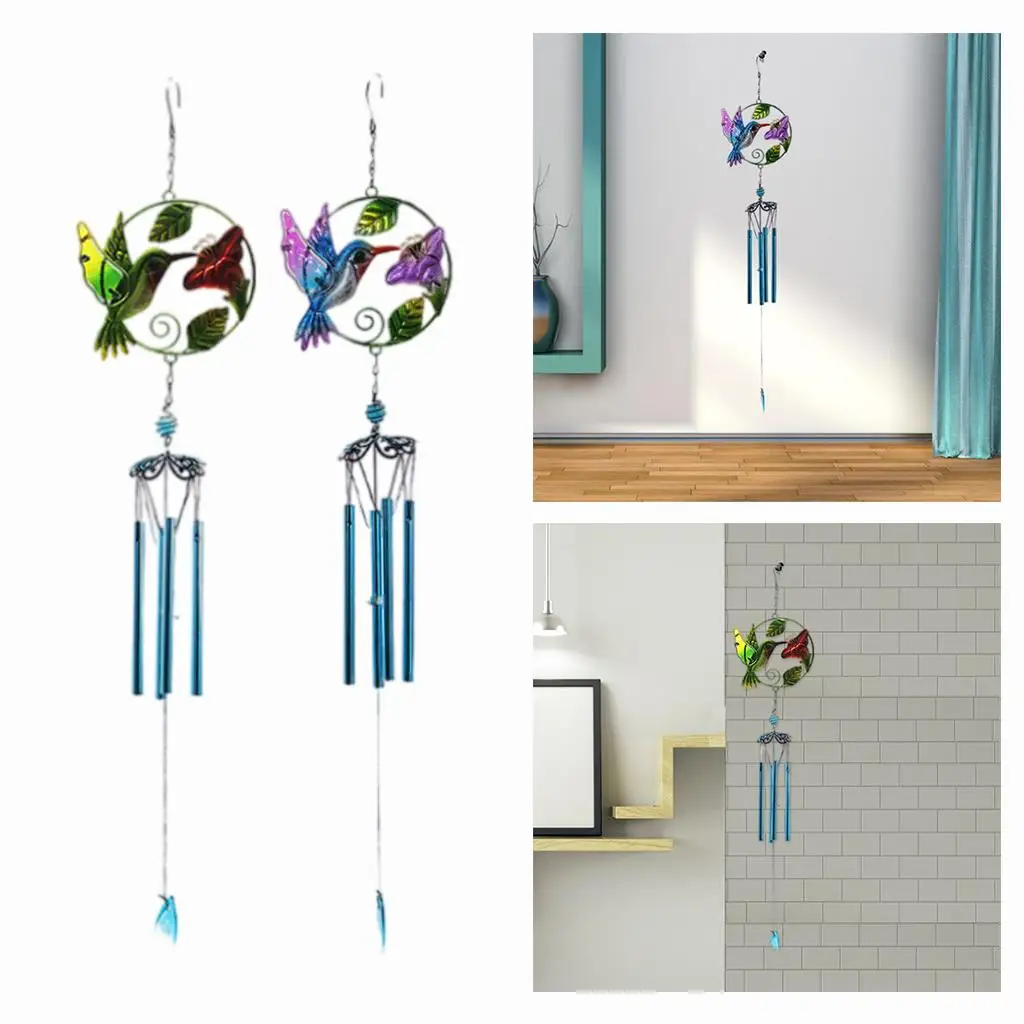 Creative Metal Stained Glass Wind Chimes Hanging Pendant Ornaments for Home Backyard Window Garden