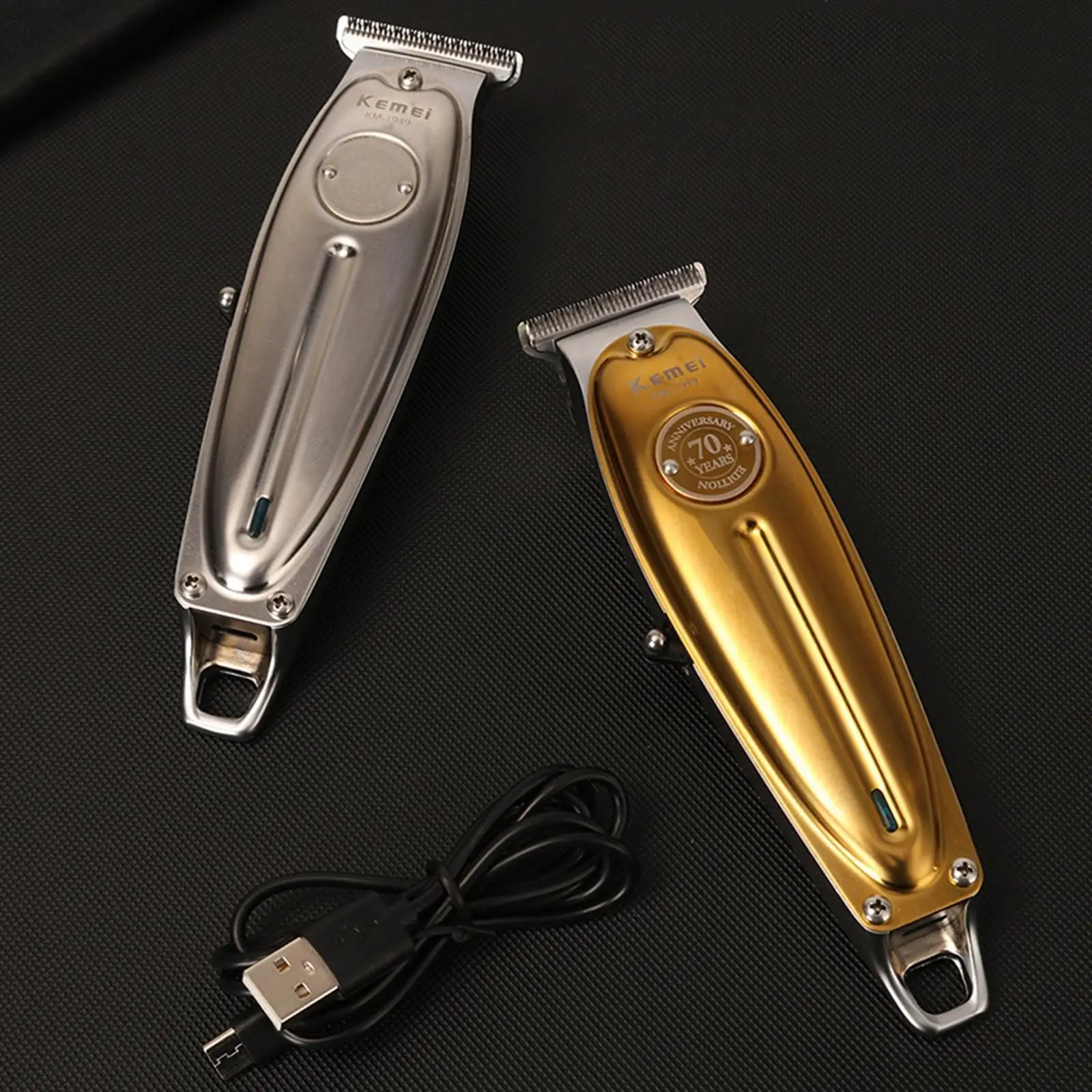 All Metal Electric USB Boys Men`s Hair Clippers Kit Trimmer with Guide Combs
