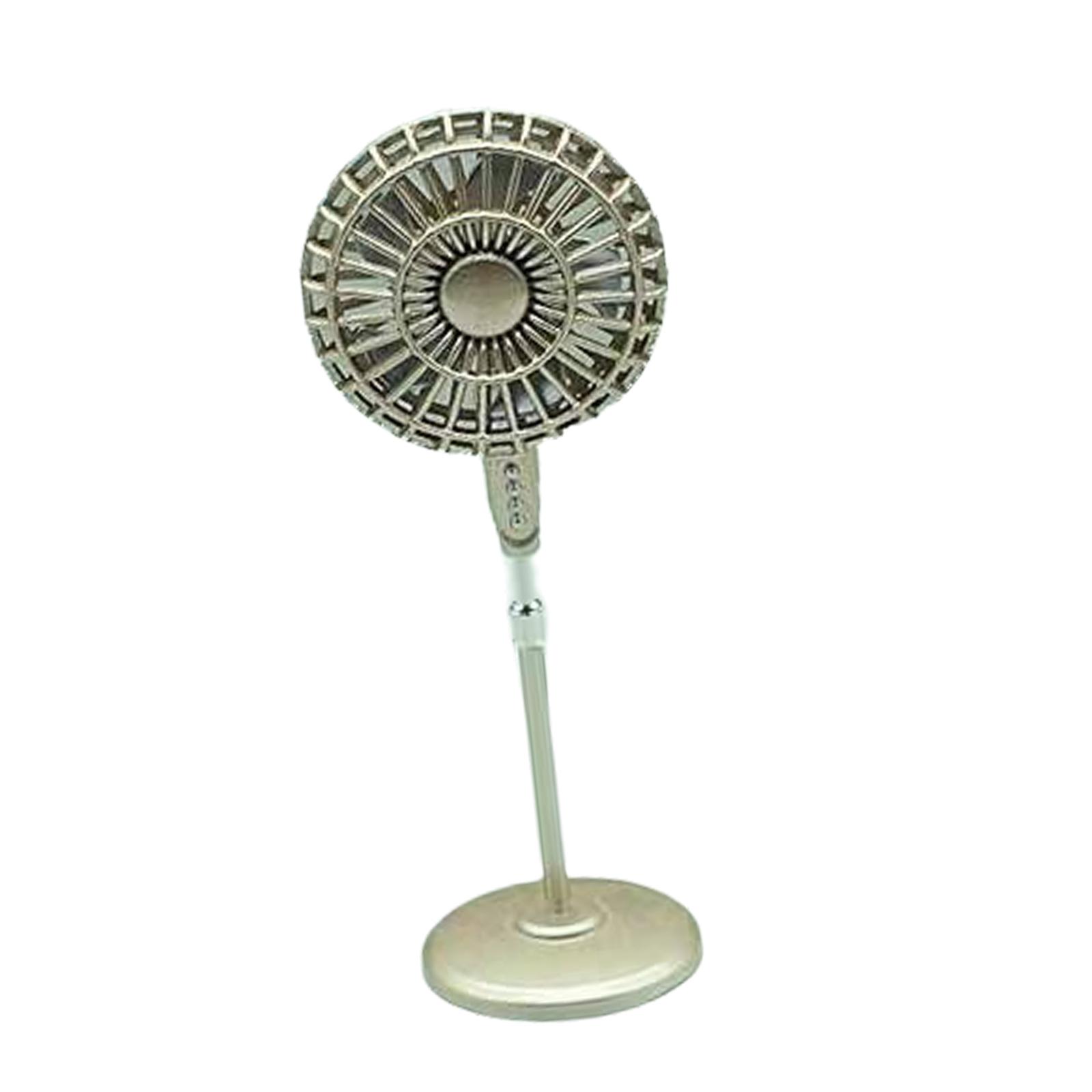 Modern Style Floor Pedestal Fan for 1:12 Dollhouse Decoration Life Scene