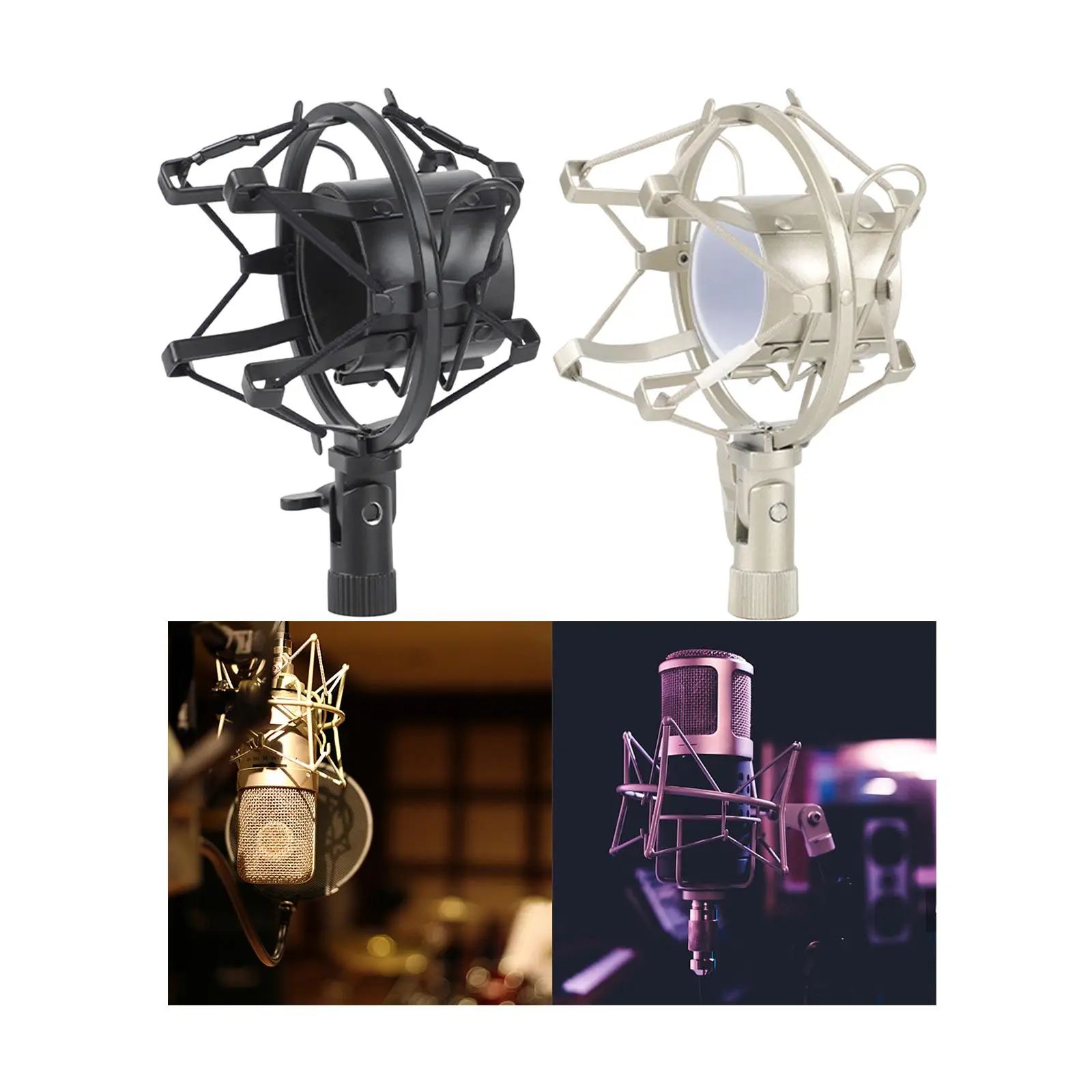 Portable Condenser Microphone Shock Mount Mic Holder Anti Vibration Lightweight for Recording Broadcasting Chat Room