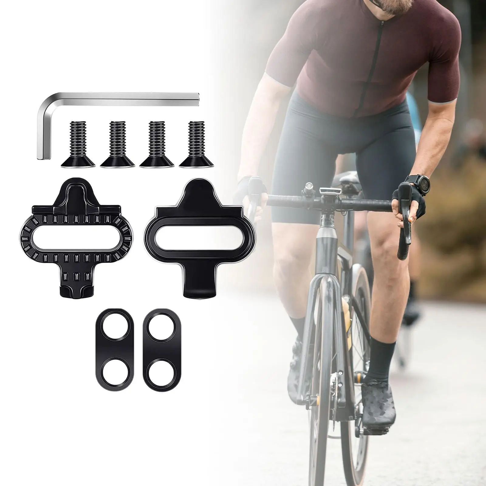 Cleats Pedal Locking Set Wear Resistant Stable Easy Installation Cycling Components Mountain Bikes Bicycle Pedals Cleats Kit