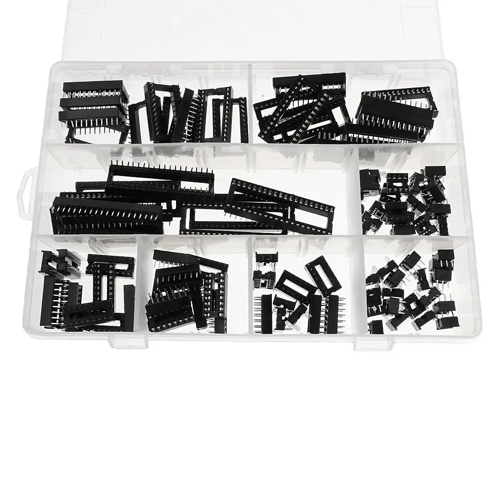 100 Pieces Integrated Circuit IC Pin Header Connector Socket Assortment