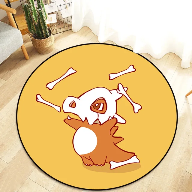 120cm Pokemon flanella tappeto rotondo Cartoon Pikachu Eevee stampato  soggiorno tappetino antiscivolo tappeti tappeti Anime tappeti per la  decorazione