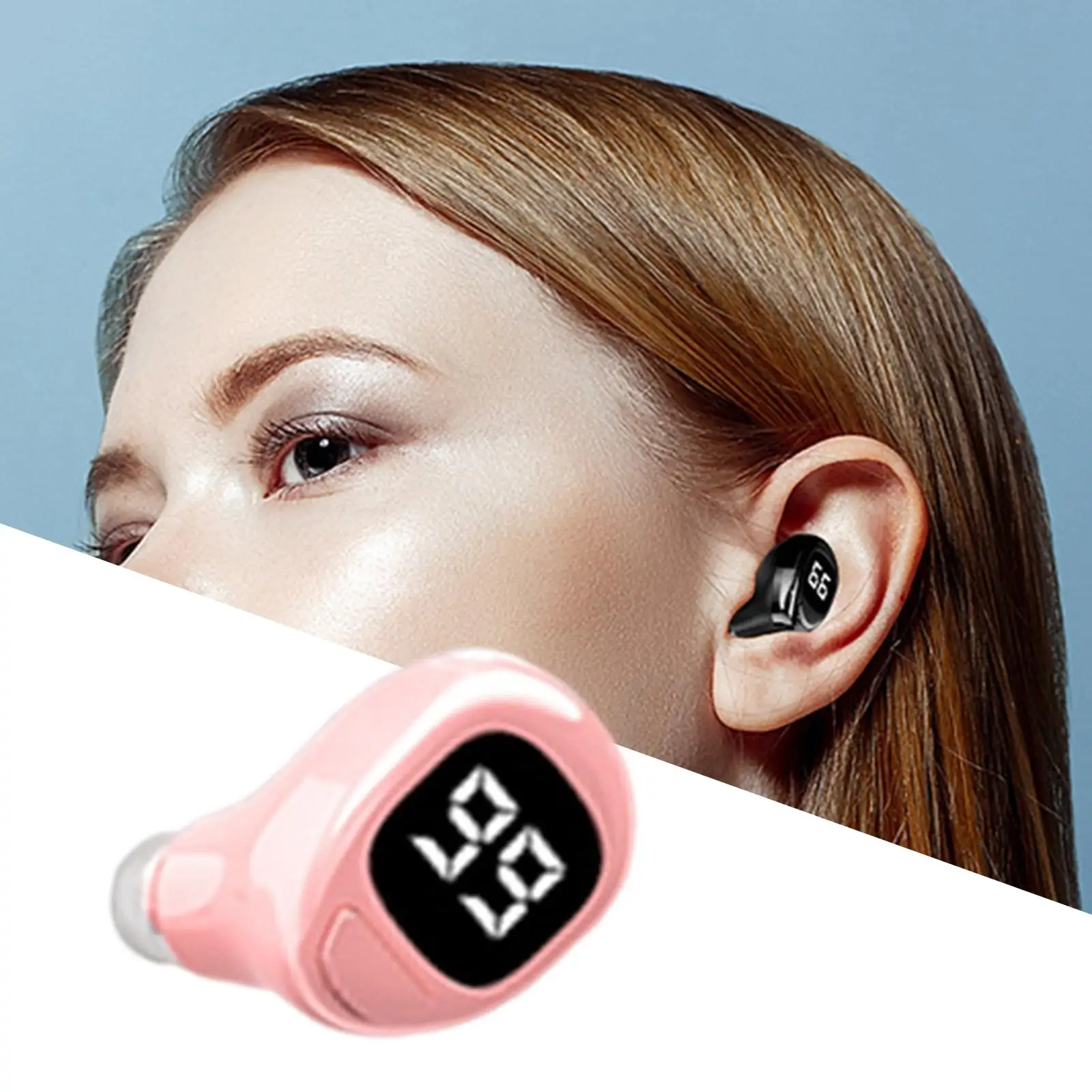 Mini F6 Single Ear Earbud Bluetooth Driving Sport 30H Music Noise Reduction