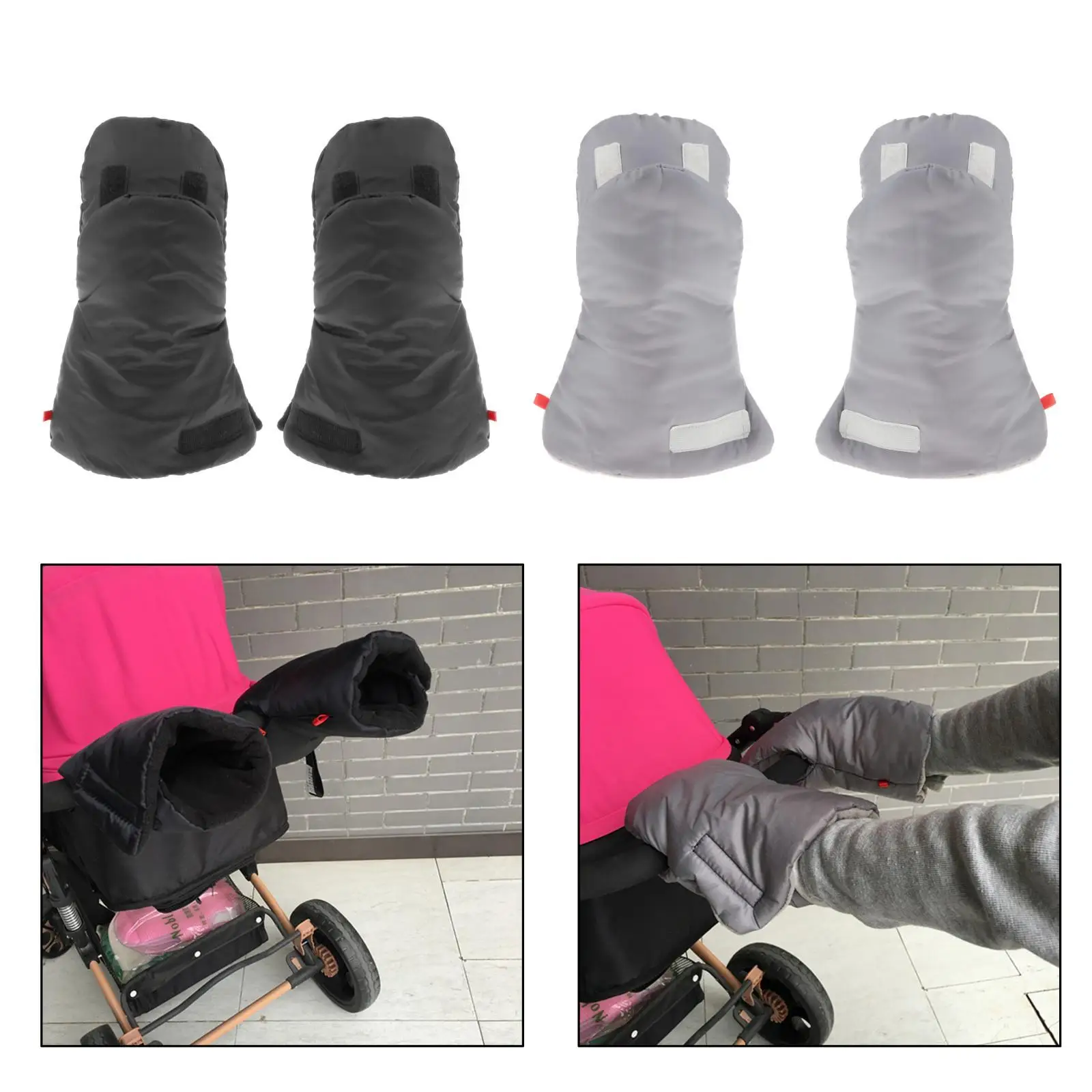 Stroller Hand Muff Warm Gloves, Winter Extra Thick Stroller Gloves Waterproof  Gloves for Parents and Caregivers Pram Accessory