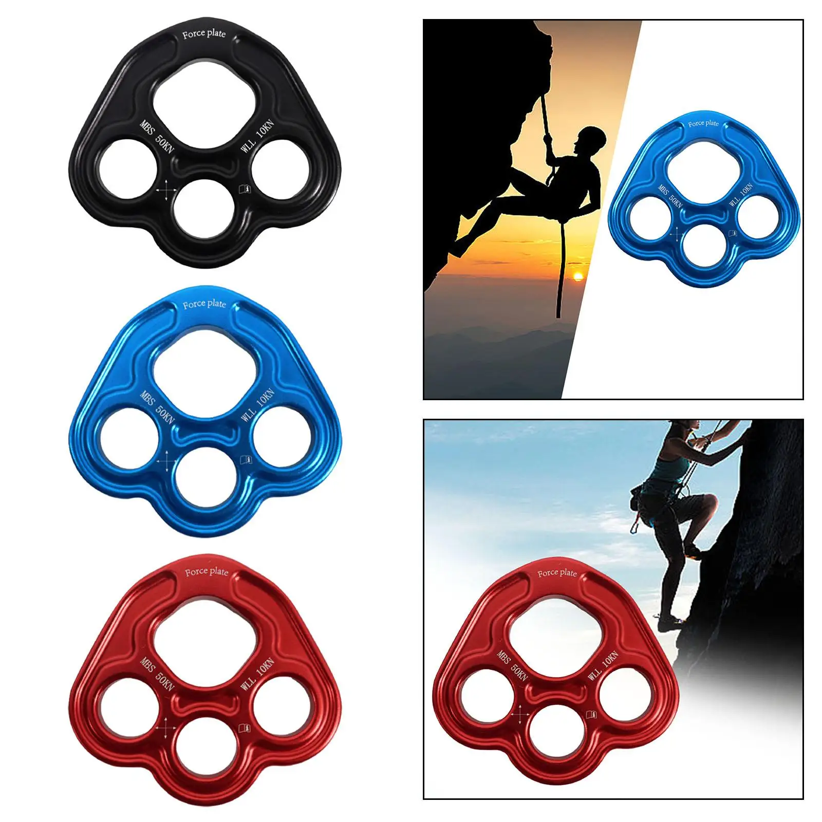 Outdoor 4 Holes Paw Rigging Plate Metal Durable Portable Force Divider Plate
