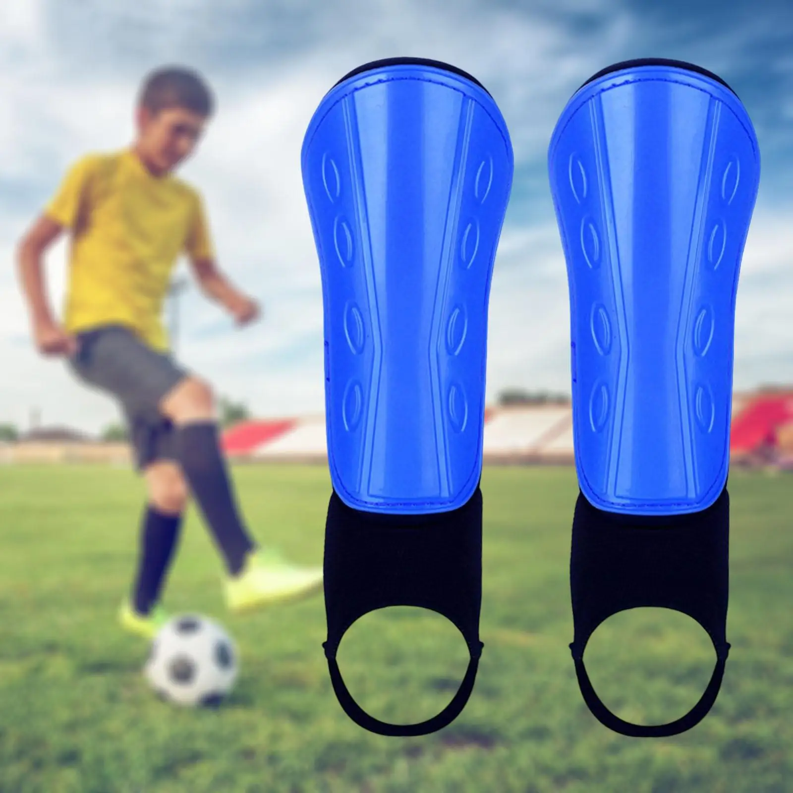 1 Pair Football Shin Guards Kids Adults Sport Training Ankle Support Adjustable Straps EVA Sponge Calf Protector Shin Pads