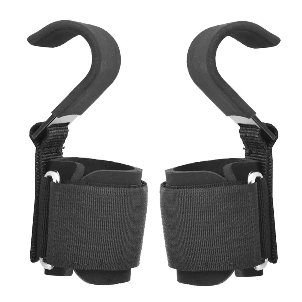 Weight Lifting Hooks Home Gym Training Wrist Support Grips Strap Wrap Gloves