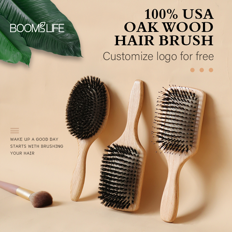 Best of Boar Bristle HairBrush Wood Hair Brush Peine OAK Wood Combs For Women Barber Beauty Care Paddle Scalp Massage Brush Reviews & Tips