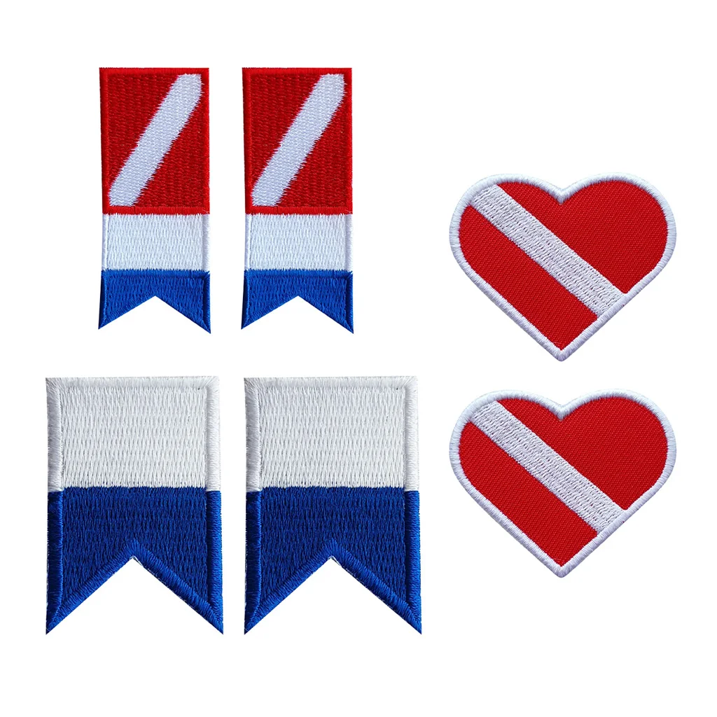 3Pairs Maritime  flag of signal Letter  / Diver Embroidery Patch