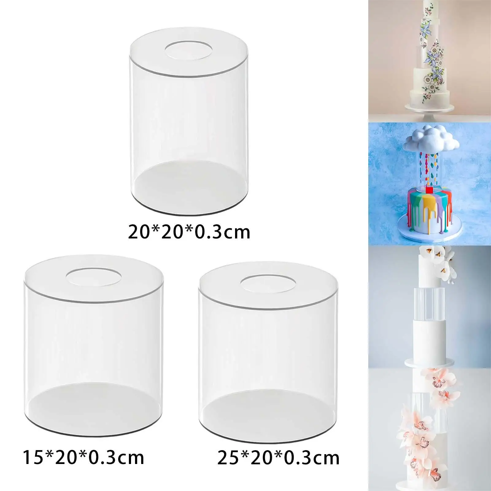 Acrylic Cake Stand Cake Riser DIY Round Decor Cake Refillable Board Base for Wedding