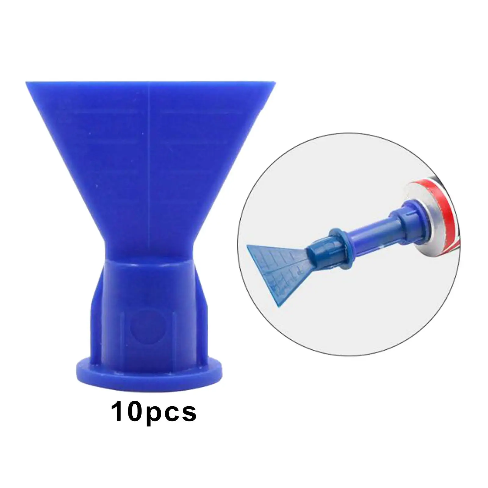 Set of 10 Wave Shape Cone Spray Tip Nozzle Plastic Durable Accs Glue Tool Replacement Blue for Cartridge Caulking Gun Syringe