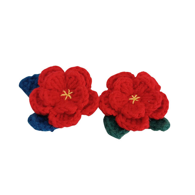 Crochet floral hair clip handmade 1pair sunflower daisy fashion hair  accessories