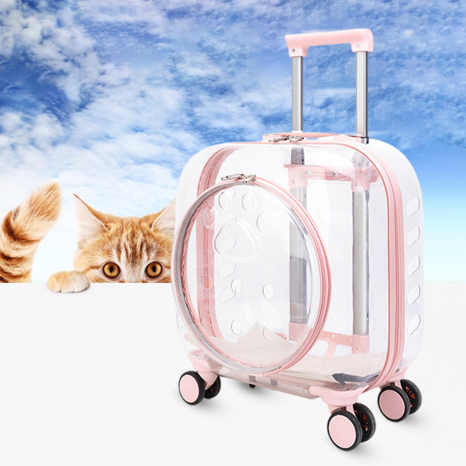 Dog Trolley Case Luggage Box Portable Suitcase Universal Wheel Backpack Travel Carrier Bag for Outing Outdoor Camping Walking