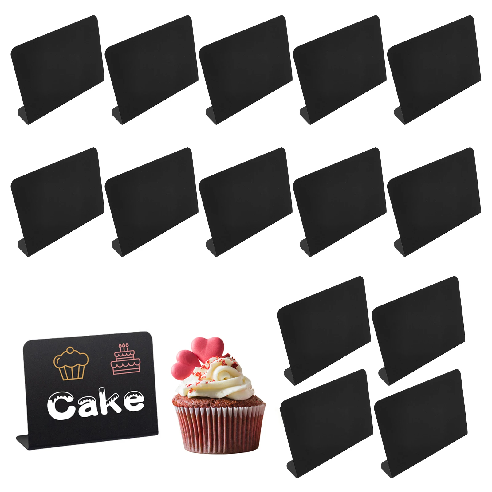 étiquettes pour boulangerie avec cartes de tableau dessus de bas de mini pièces