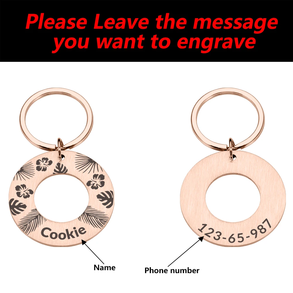 Anti-lost Personalized Engraving Pets Cat Tags Pendant Customized Dog ID Tag Collar Accessories Nameplate Stainless Steel Tag