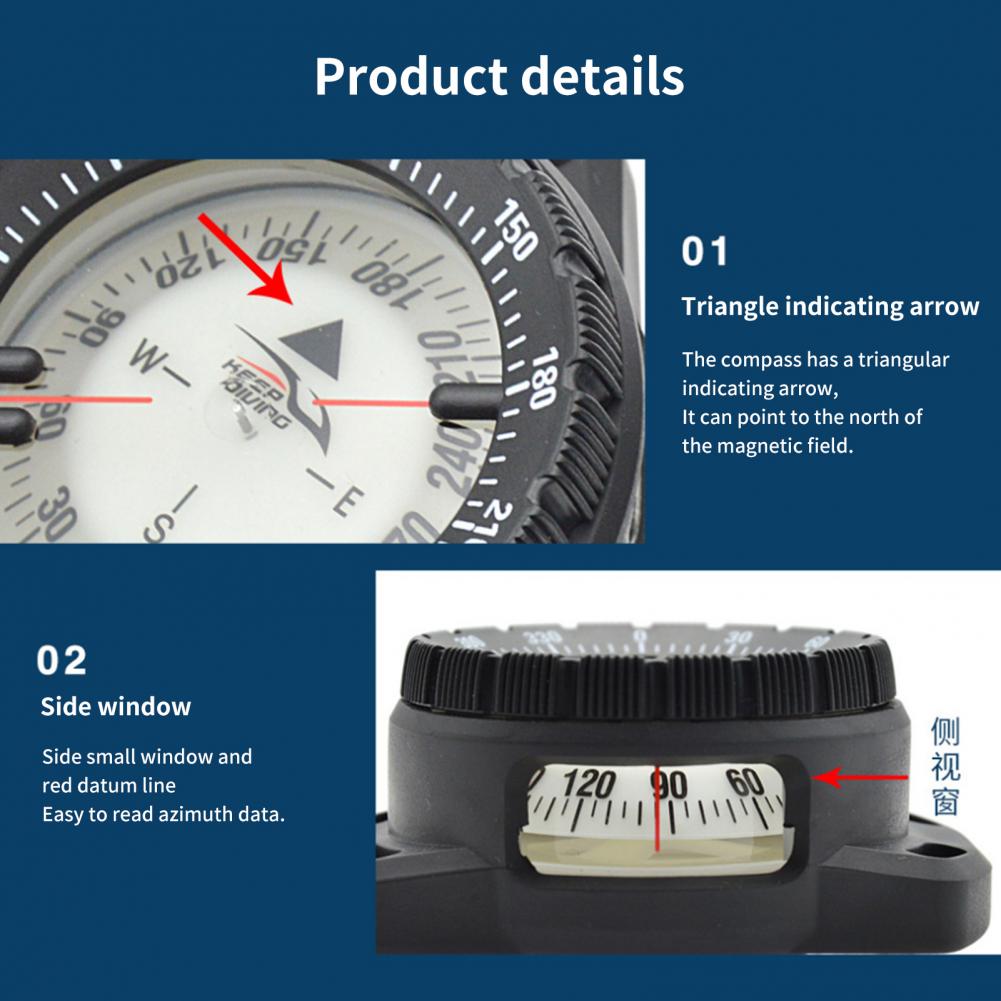Cp992 Portable Diving Navigation Compass Triangle Pointer Convenient