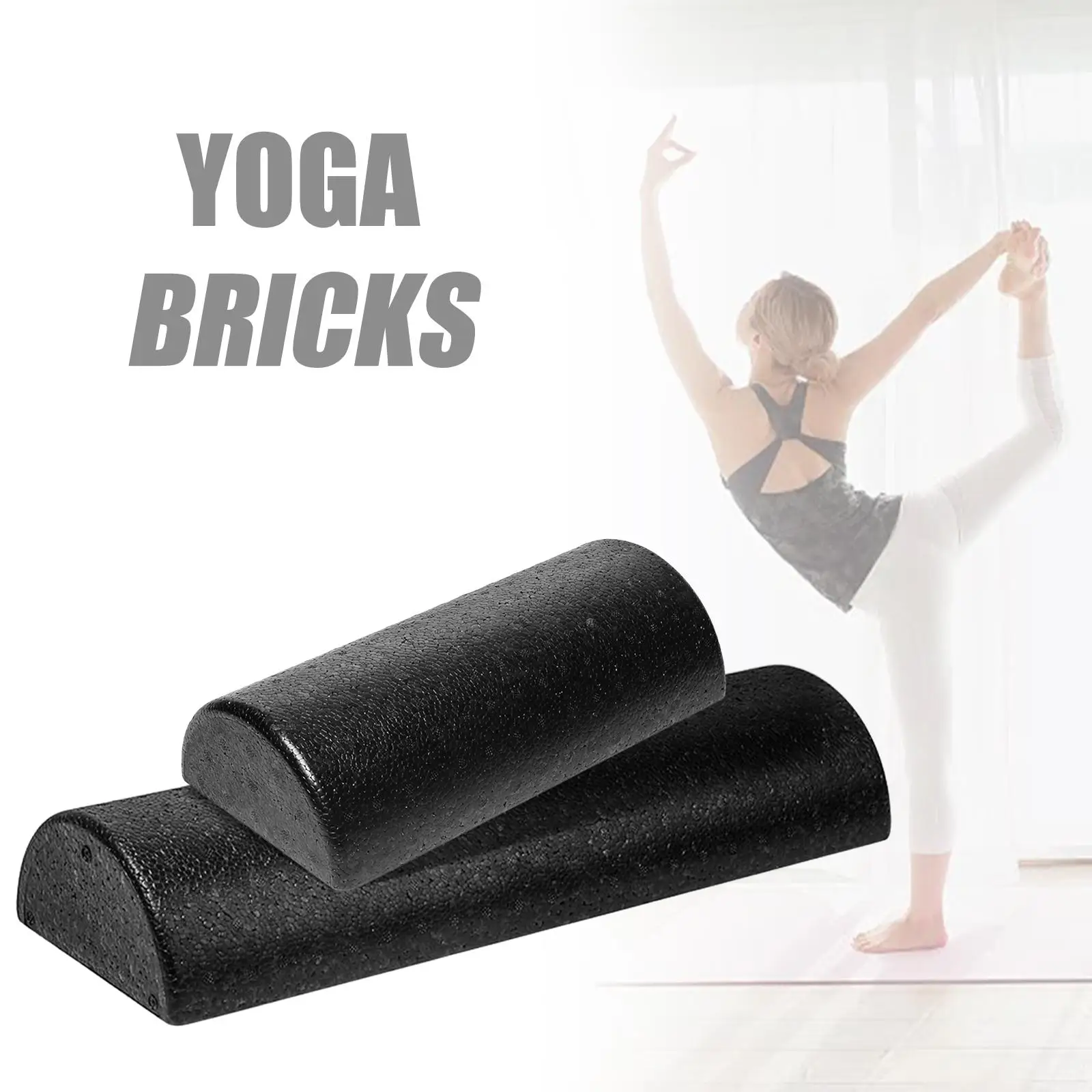 Half Round Yoga Column Roller, Massage Half Foam Roller Yoga Brick  for Pilates home and gym