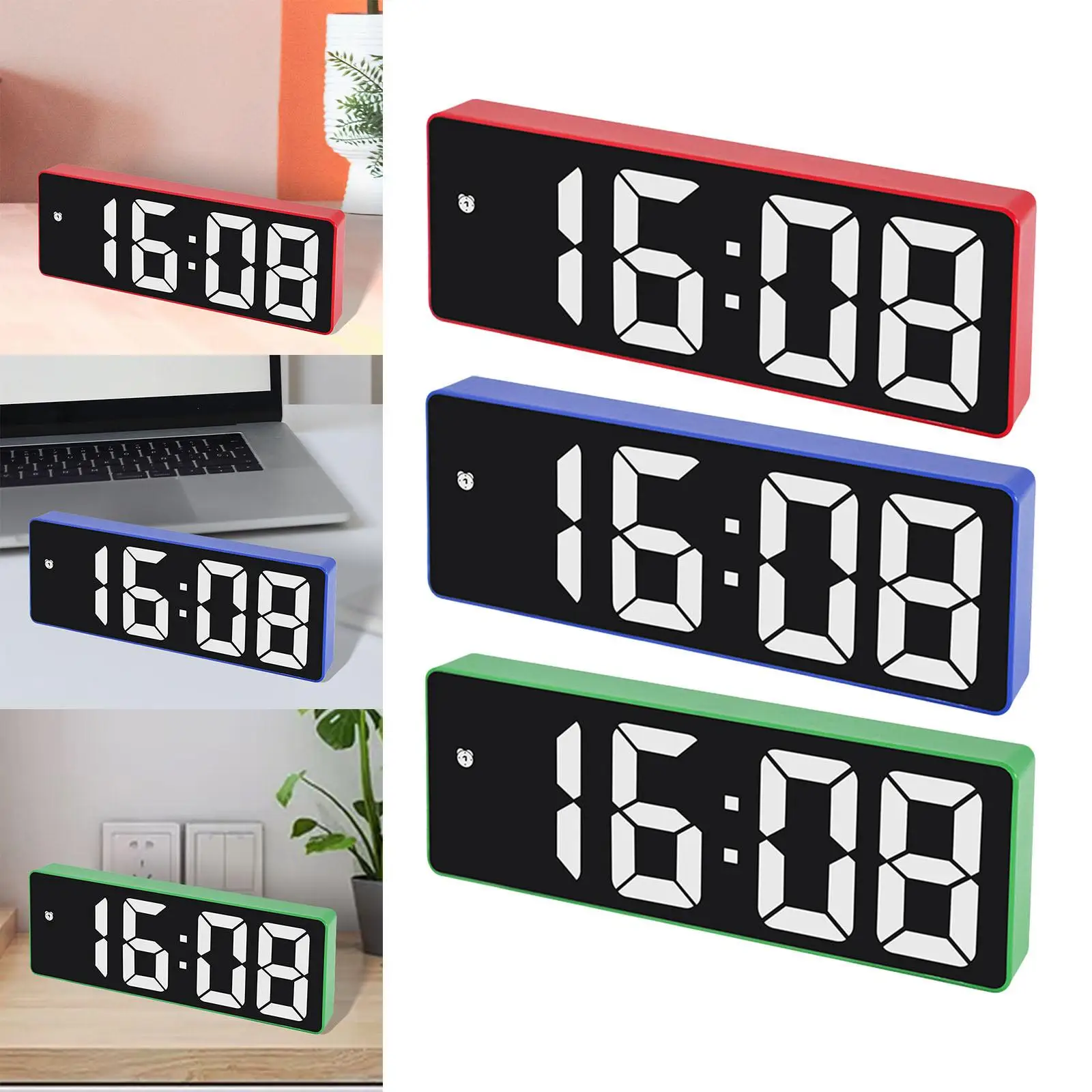 Digital Alarm Clock 6.3 inch Large Display 12/24H for Office Bedside Kids