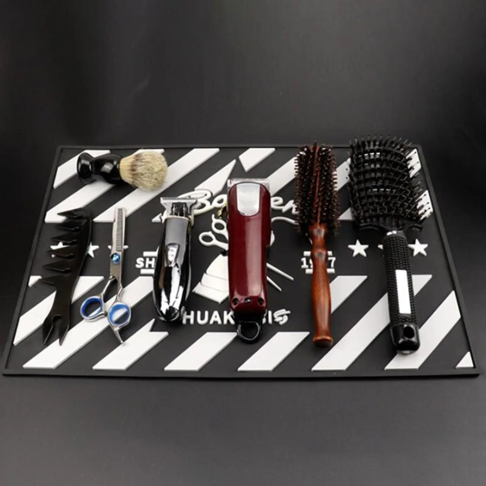 Nonslip Barber Mats Wear-Resistant Tray for Hairdressing Tools Hair Clippers
