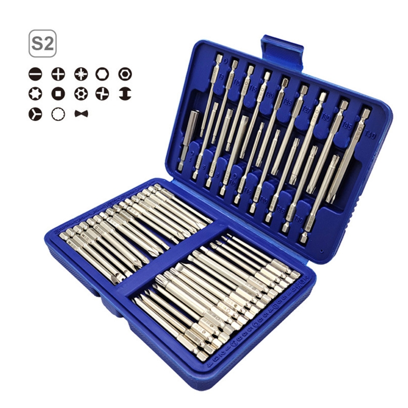 50 Stück für extra lange Schrauben dreher Set Torx Sicherheit lange Schrauben dreher Bits Magnet bohrer Set U-förmig flach zur Reparatur – Detail 6