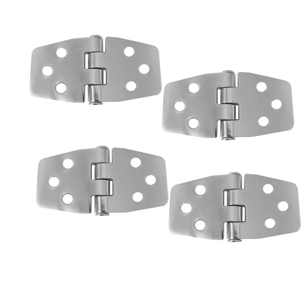 4xStainless Material Boat Marine Grade Flush Door Hatch Hinges Silver Color