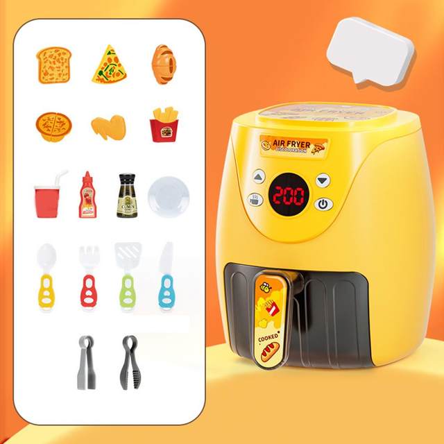 Kids Air Fryer Set Kids Simulation Fun Air Fryer Kitchen Set Fine Motor  Skill Toy Lighting Music Color Changing Chidlren Gifts - AliExpress