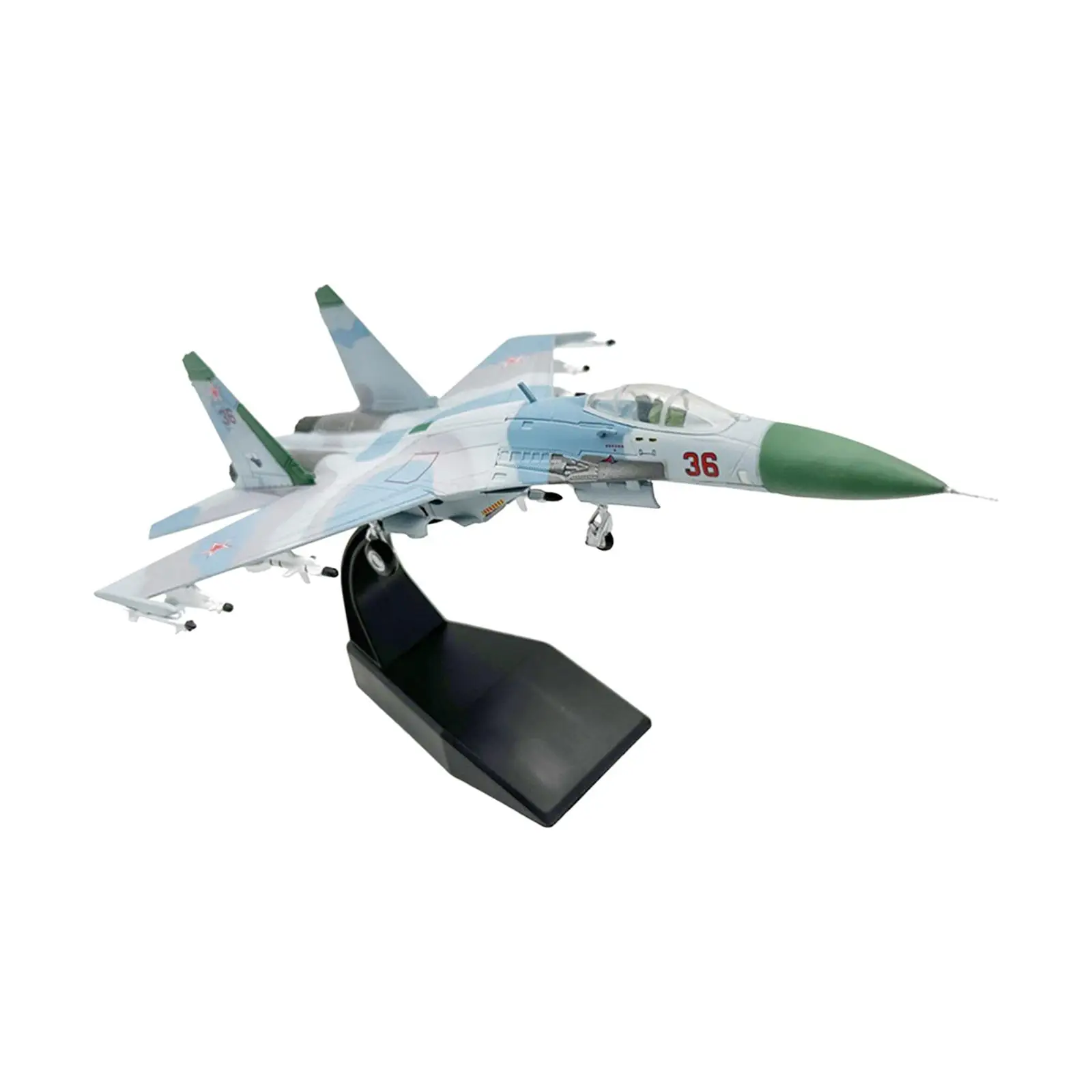 1:100 SU27 Aircraft Adults Gifts Diecast Model Collection Fighter Ornament for TV Cabinet Home Bar Bookshelf Office