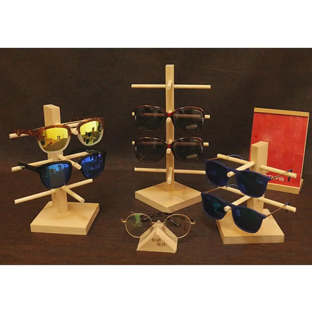 Wooden Sunglass Eyeglass Frame Rack Display Counter Stand Holder Organizer 3/4/5/6-Layer