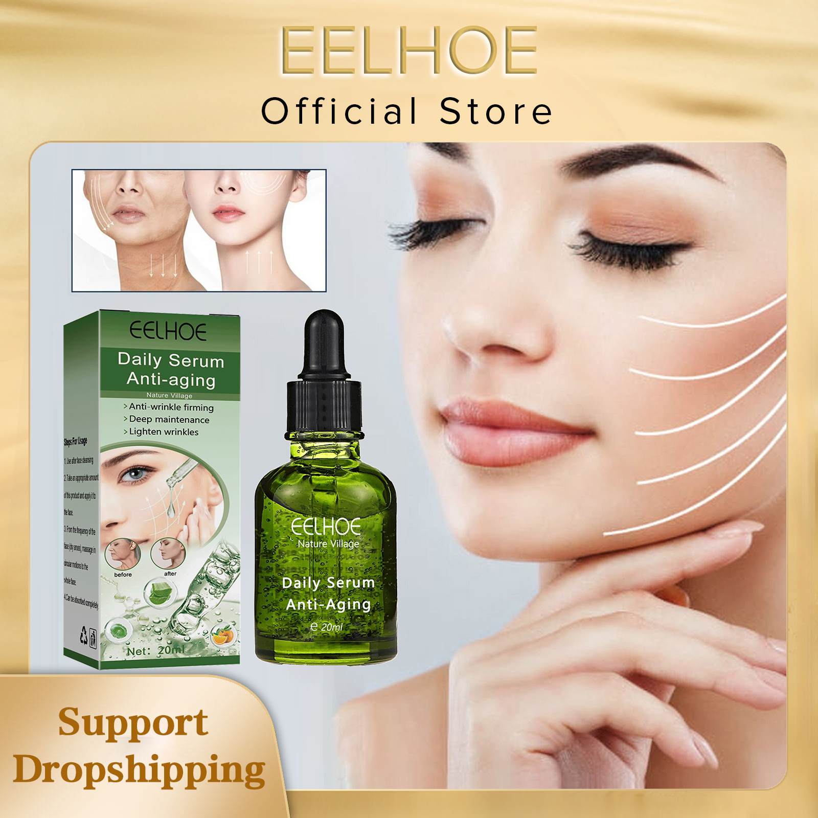 Best of EELHOE Wrinkle Remover Serum Firming Lifting Fade Fine Lines Repair Dark Circle Anti-Aging Anti-Wrinkle Intensive Skin Care 20ml Reviews & Tips