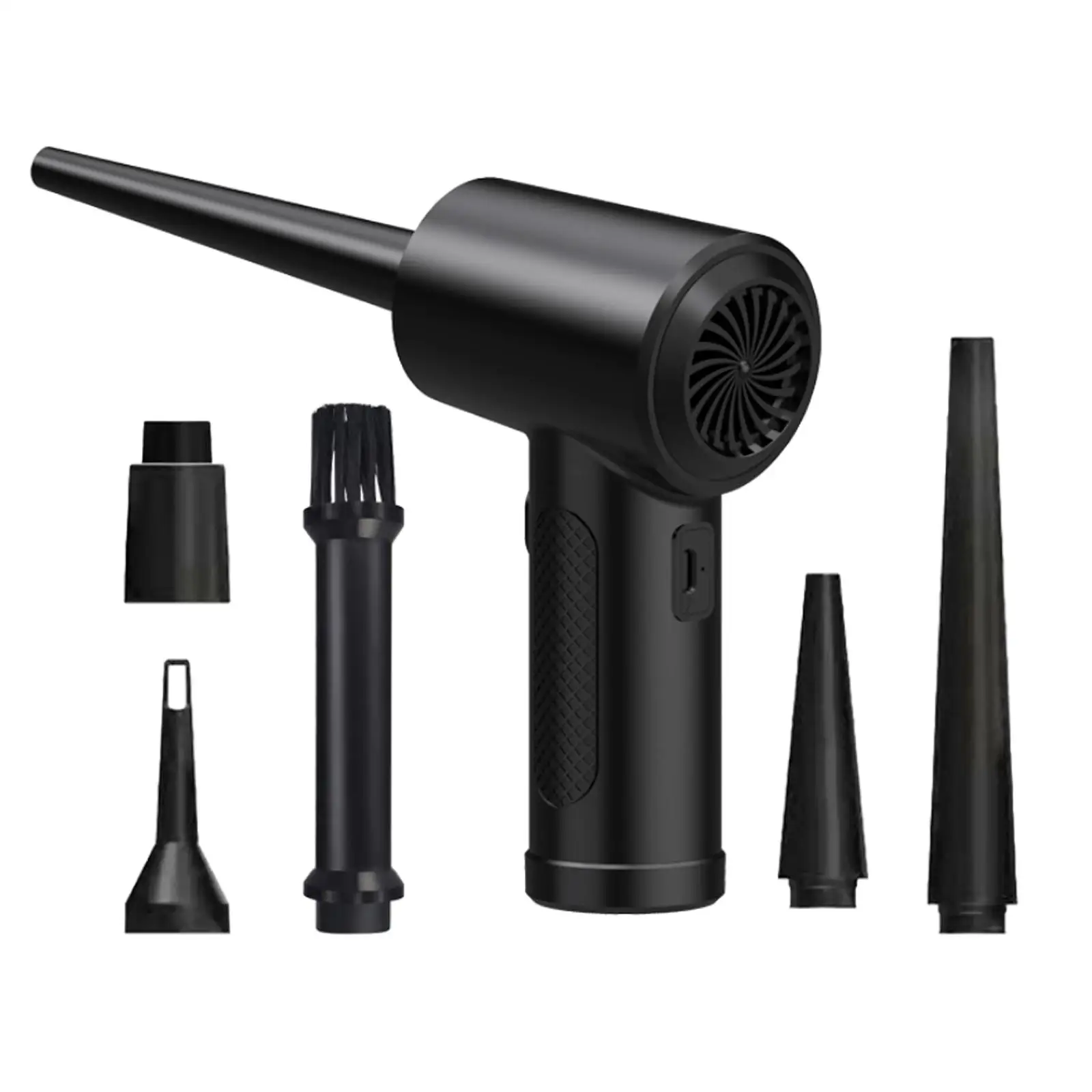 Air Duster Wireless Rechargeable Black Handheld 4 Nozzles Powerful Cordless Air Duster Air Blower for Car Keyboard Laptop Sofa