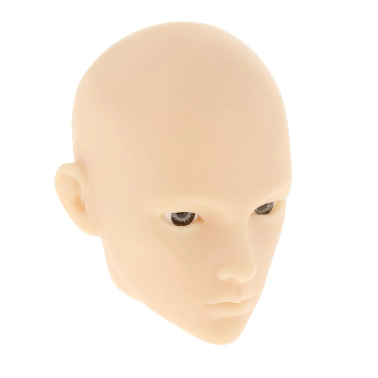 PVC 1/6  Doll Head Mold with Grey Eyes Replacements Repair Accessory