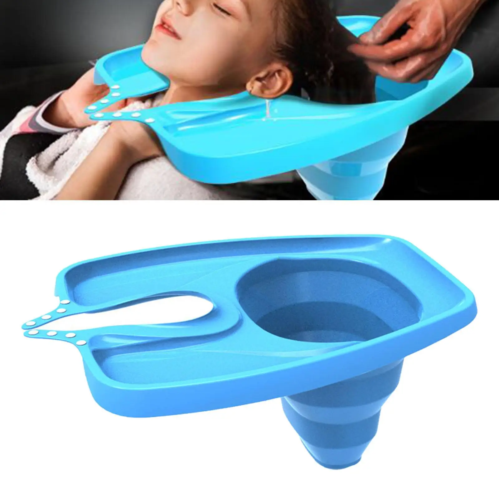 Hanging Hair Washing Basin Tray Foldable Portable Ergonomics Shampoo Sink Mobile Tray for Hair Salon Pregnant Teen Old Patients