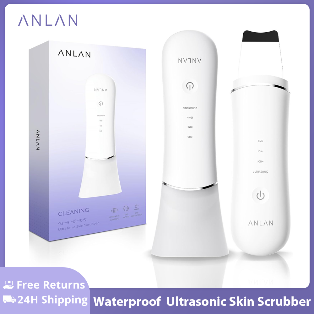 Best of ANLAN Ultrasonic Cleaner Skin Scrubber EMS Face Lifting Skin Care IPX5 Waterproof Deep Cleaning Peeling Facial Cleaning Machine Reviews & Tips