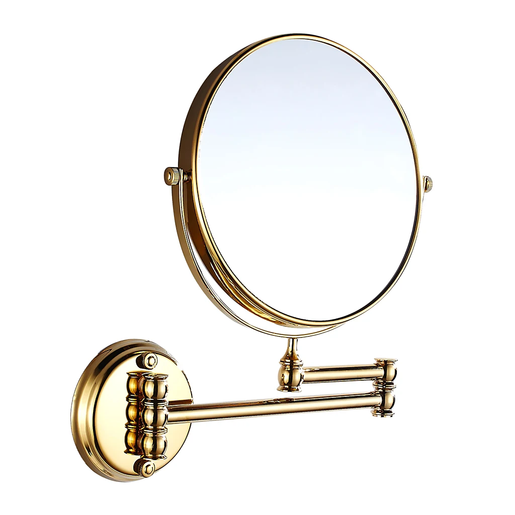 Bathroom Wall Mounted Magnifying Dual Side Adjustable Makeup Mirror - Gold/Black/Antique/Chrome Optional
