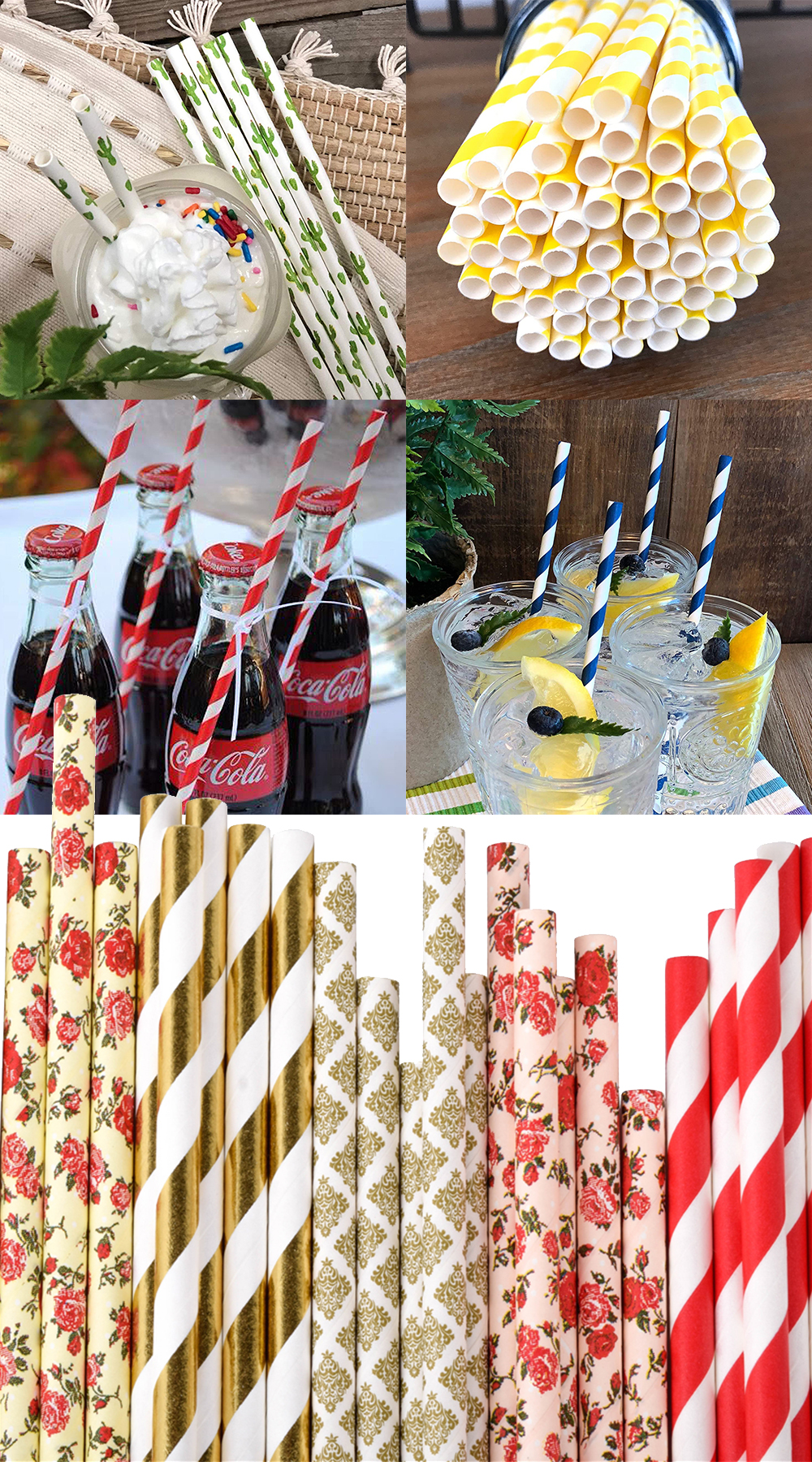 50pcs Panda Bamboo Paper Straws Birthday Party Wedding Decoration Straw Disposable Paper Drinking Straw Baby Shower