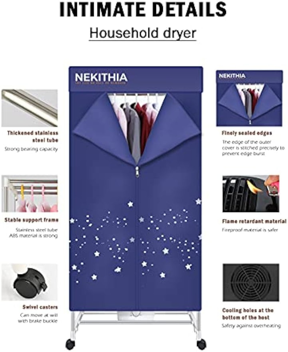 Title 3, Nekithia Clothes Dryer 1000W Portable Drying Ra...