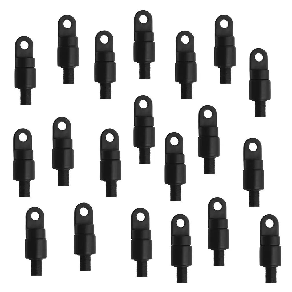 20 Pcs 6mm Bungee Shock Cord End Hook Elastic Cord Connector Ends for