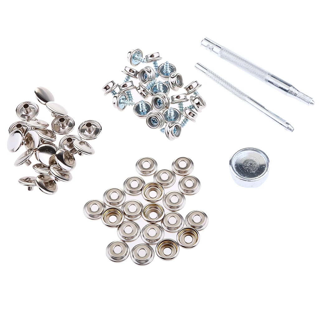 153Pcs Stainless Steel Boat Marine Cover Fastener /8`` Screw Kit with Installation Tool