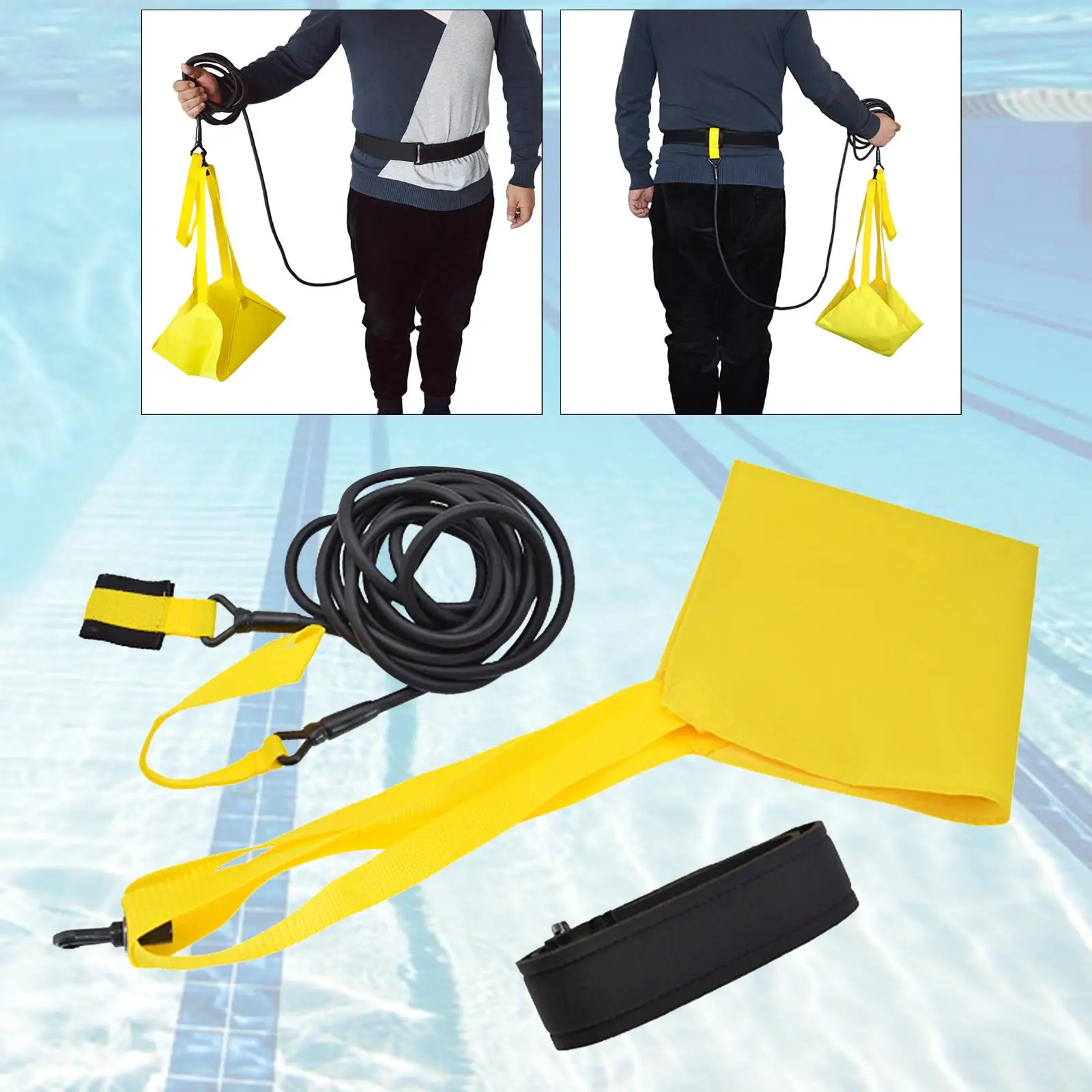 Swimming Resistance Belt with Mesh  for Adults And Children Adjustable