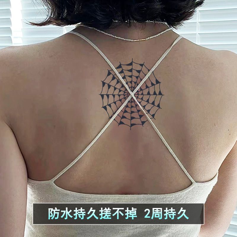 Kräuter tattoos Spinnennetz temporäre wasserdichte Tätowierung für Frauen Spinnennetz dauerhafte Arm Tatto Kunst Punk Tattoo Festival billige Waren – Detail 7