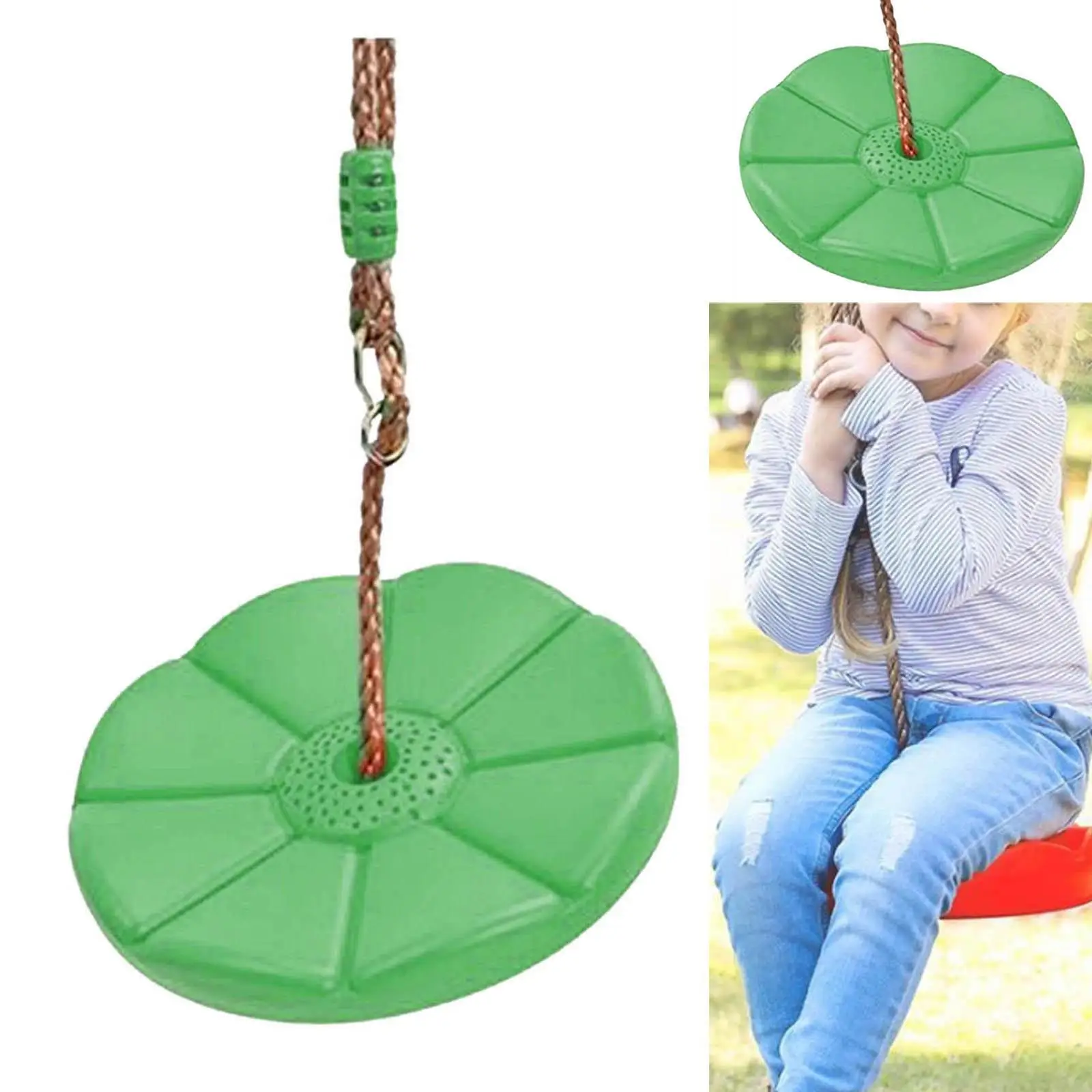  Disc Outdoor Swing Set with Climing Rope for Playground, Backyard and 