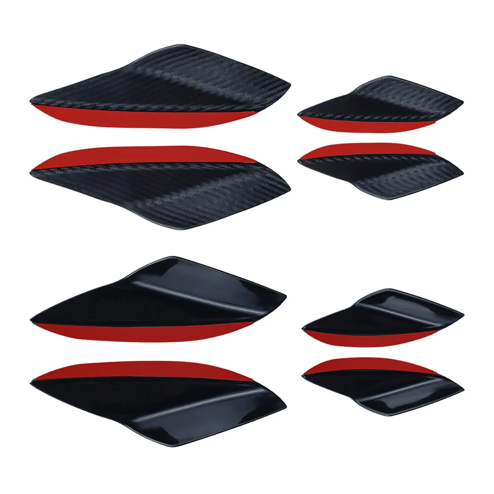 4Pcs Universal Car Spoiler Canards Set Soft Automotive Exterior Accessories Decals Auto Anti Collision Strip Diffuser Spoiler