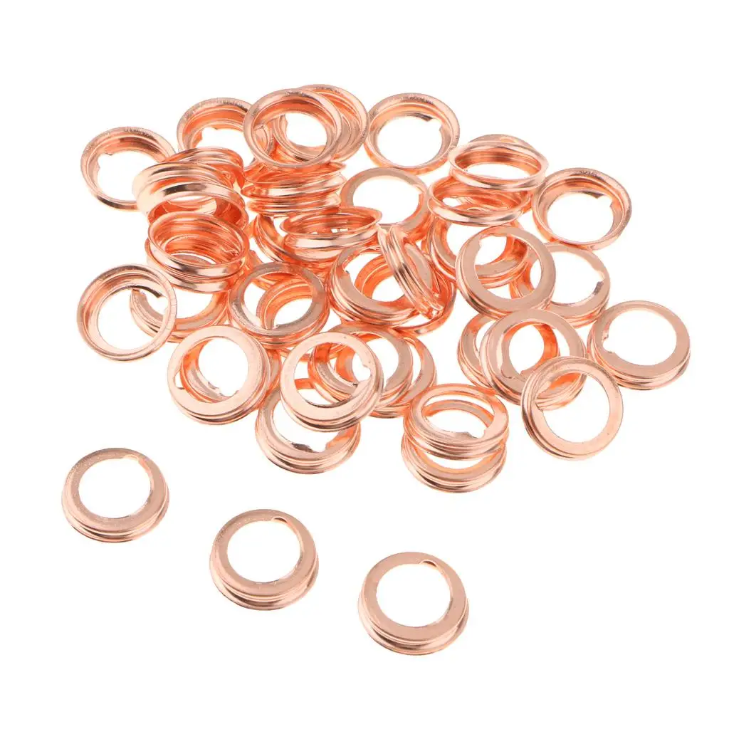 50 Pcs 14mm Car Oil Drain Plug Gasket Crush Washer Rings for toyota   for vw  Etc Auto Car Accessories